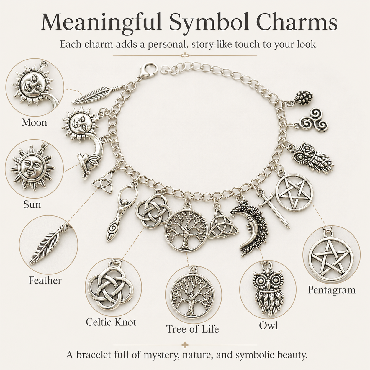 Vintage Witch Charm Bracelet