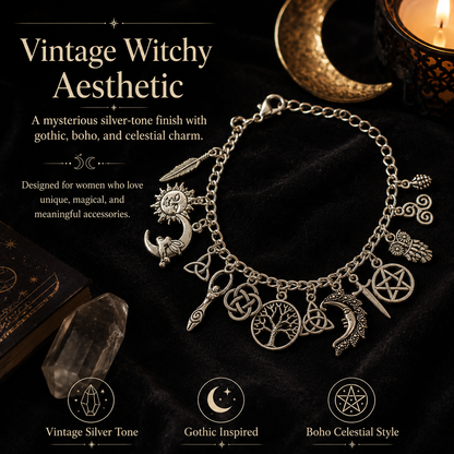 Vintage Witch Charm Bracelet