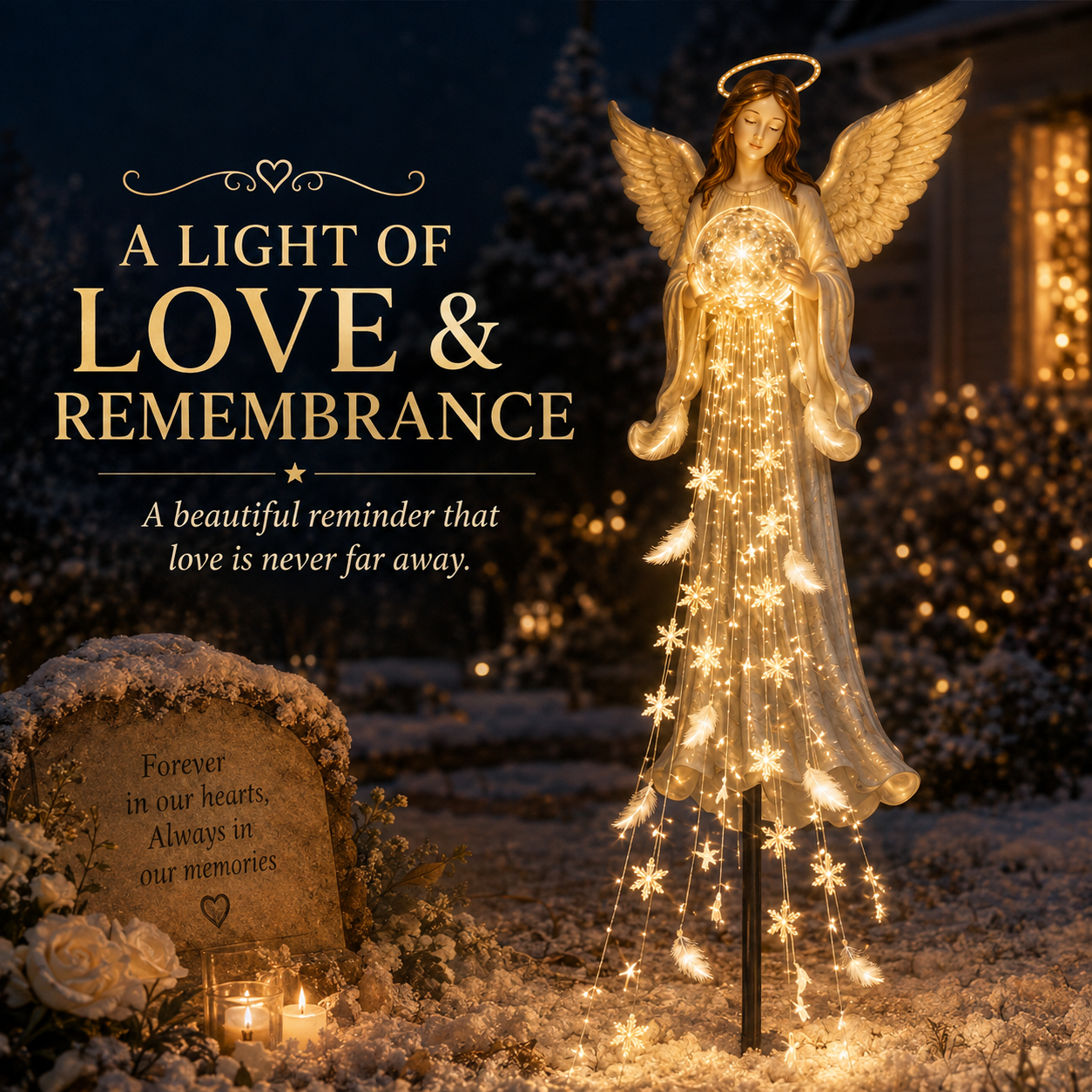 👼 Let Her Light Shine, Even in the Dark ✨—— Solar Angel Remembrance Garden Light👼