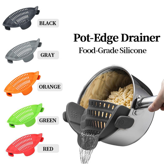 🍝 Silicone Clip-On Strainer – Food-Grade, Leak-Proof & Easy Drain ✨