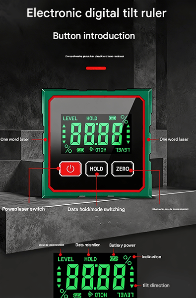 ⚡️ 4-Side Magnetic Digital Angle Gauge with Laser 🧲