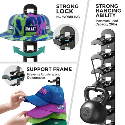 🧢Wall-mounted hat rack – each rack can hold 10 hats🧢
