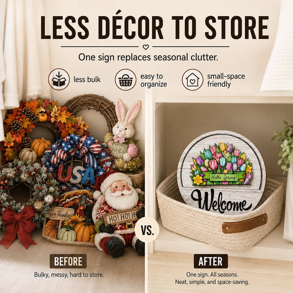Fall interchangeable design for the welcome sign