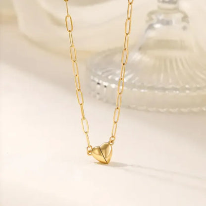 🌹❤️ Magnetic Heart Necklace — Elegant Stainless Steel Statement Jewelry