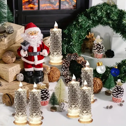 🎅Xmas Sales🔥Crystal LED Candle Set – Warm Flickering Glow for Date Nights, Parties & Home Decor