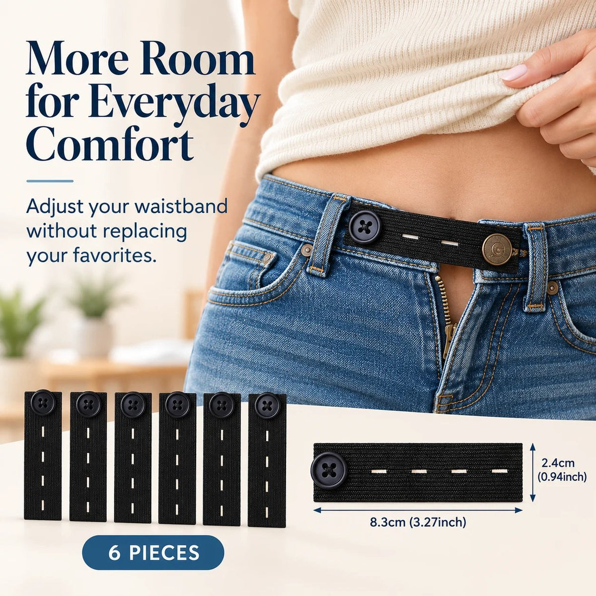 👖 Elastic Waistband Extender Buttons – Adjustable Comfort, 10-Piece Set