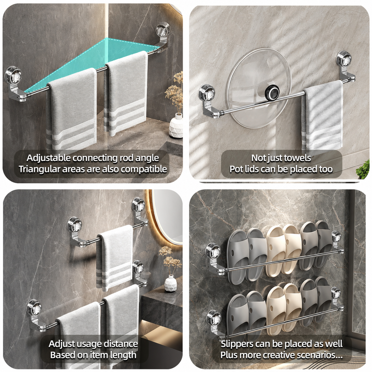 ✨✨Adjustable Suction Cup Towel Bar