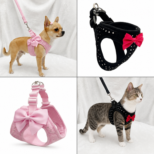 🐾 Luxury Look, Cloud-Like Comfort ✨  Soft, Breathable Harness Vest for Cats & Small Dogs 🐱🐶