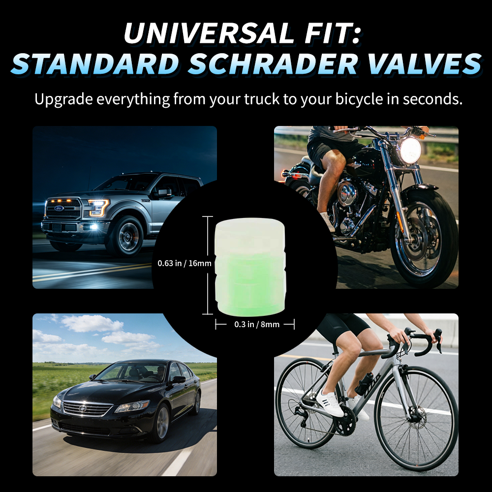 🔥 Buy 2 Get 1 Free! Glow-in-the-Dark Tire Valve Caps ✨