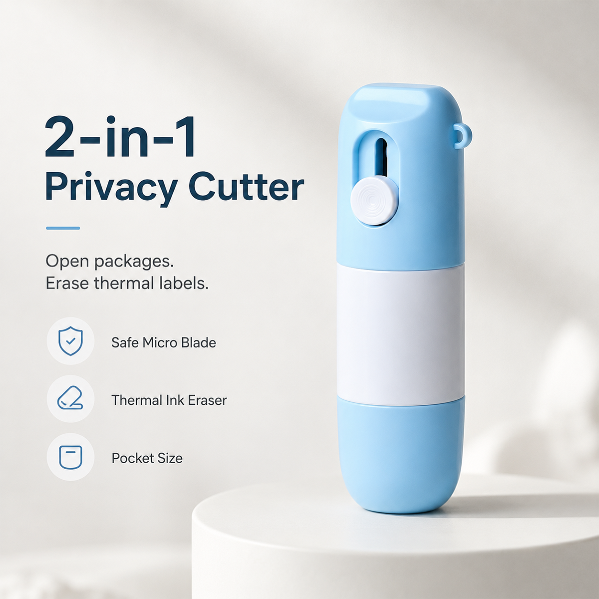 📦 49% OFF Today | 2-in-1 Box Cutter & Thermal Paper Eraser ✂️ Compact Tool for Daily Use
