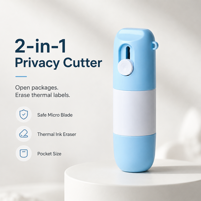 📦 49% OFF Today | 2-in-1 Box Cutter & Thermal Paper Eraser ✂️ Compact Tool for Daily Use