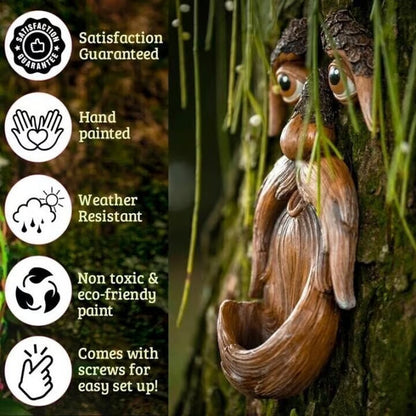 🌳🐦53%OFF Whimsical Tree Face Bird Feeder – Resin Garden Art Decor🎁