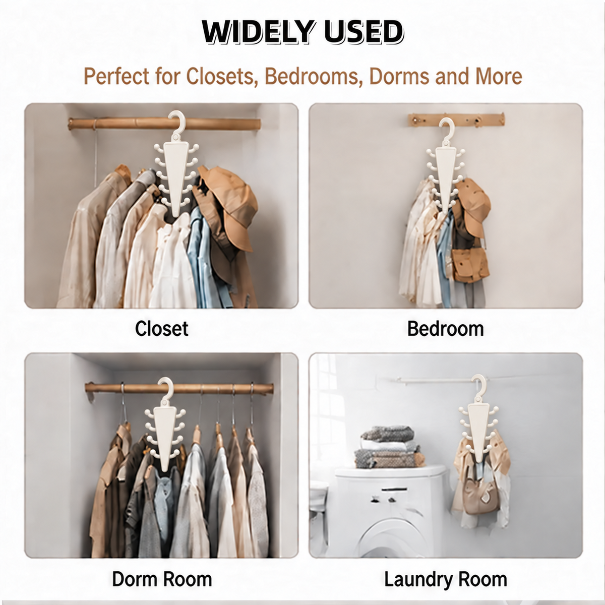 Space-Saving 12-Hook Rotating Closet Organizer