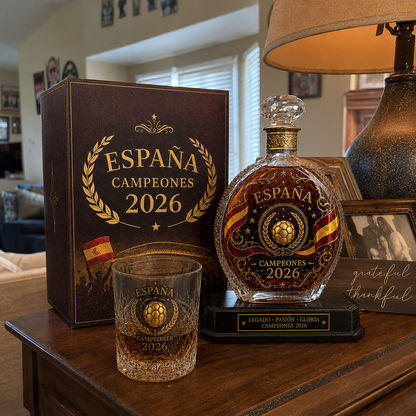 🏆España Campeones 2026 Commemorative Whiskey Decanter & Glassware Collection
