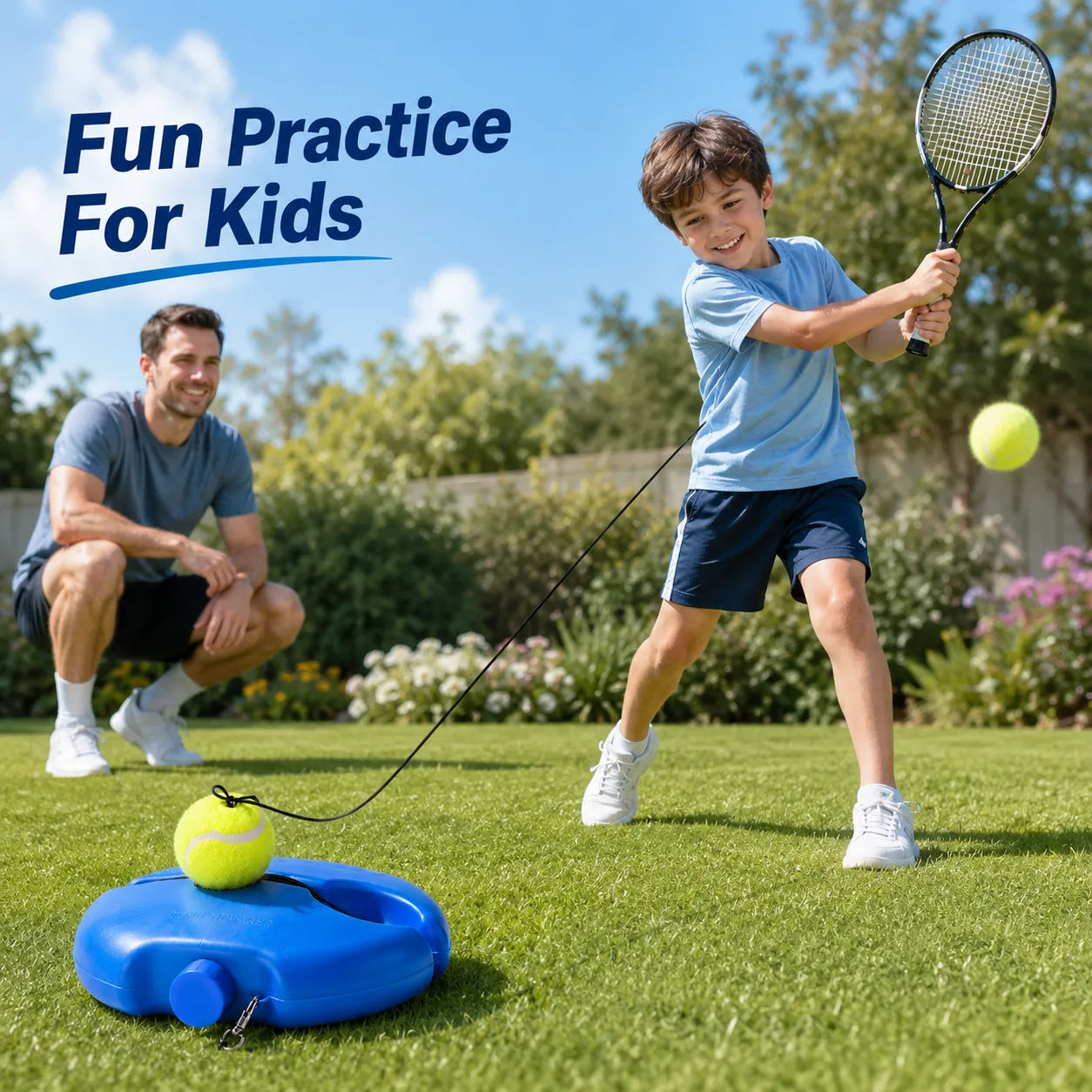 🎾 Solo Tennis Trainer With Round Base