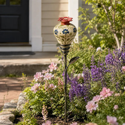 🌸Vintage Ceramic Hummingbird Feeder Garden Decor Stake – Decorative Outdoor Bird Feeder