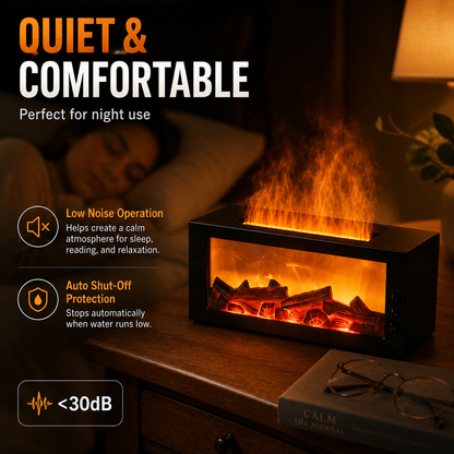 🔥Dance with Flames. Sleep in Serenity— Fireplace Flame Humidifier 🌙