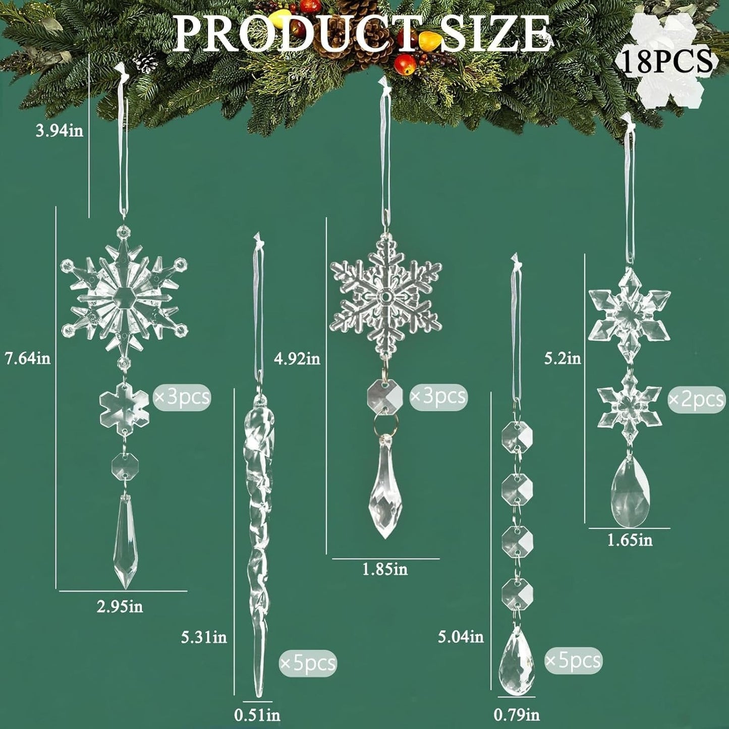 🎅🎄Crystal Snowflake Ornaments – Winter New Year Party