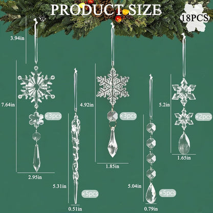 🎅🎄Crystal Snowflake Ornaments – Winter New Year Party