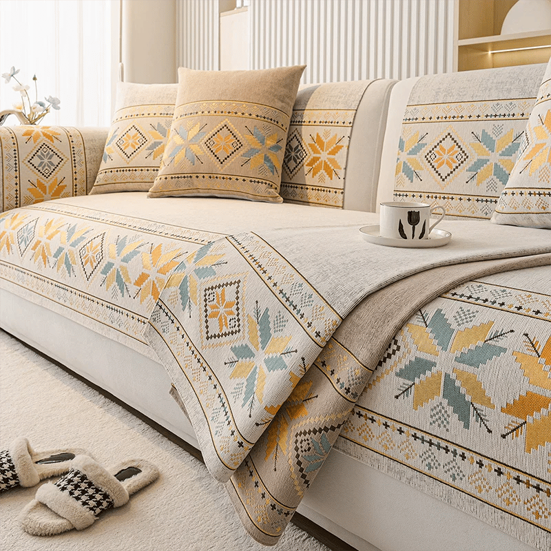 🌸 Non-Slip Bohemian Chenille Sofa Cushion Cover – Soft, boho pattern & machine washable – Non-slip backing, fits most sofas – perfect for cozy home decor or pet-friendly spaces 🐾