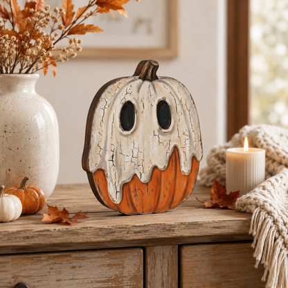 🎃 49% OFF Today | Vintage Wooden Pumpkin Tabletop Decor 🍂 Rustic Halloween Home Decoration