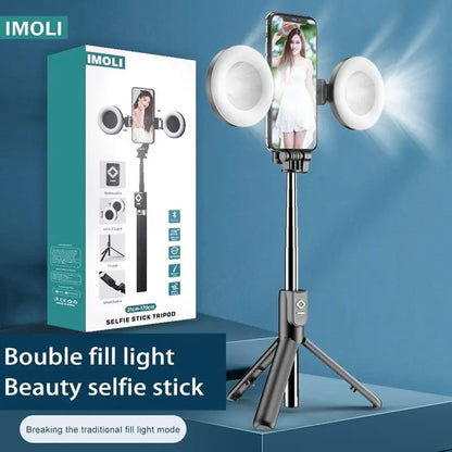 🔥48% Off📱6-in-1 Wireless Selfie Stick with Dual Fill Lights