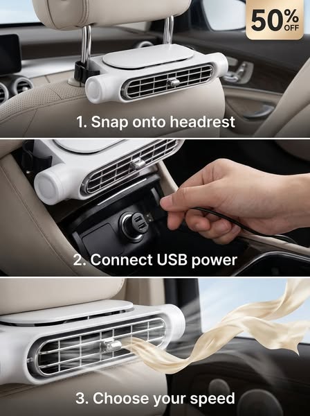 🔥LAST DAY SALE 59% OFF🏆Mytrendyes™ Car Seat Fan 🌬️