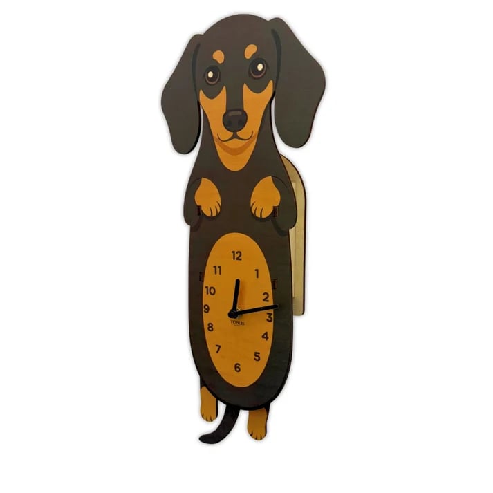 Swing Tail Dachshund Wooden Wall Clock 🐶