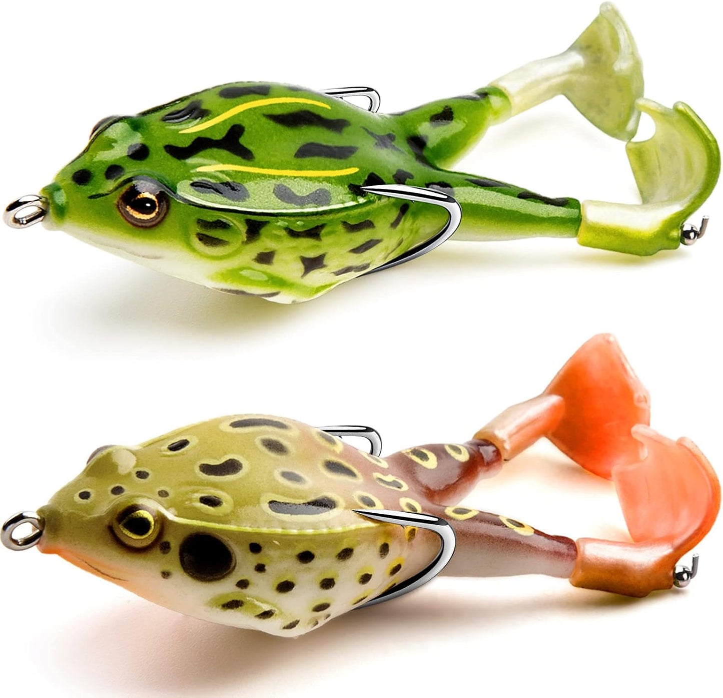 🔥 Save Over 50% Today! 🐸 Mixed-Color Weedless Frog Lures with 360° Propeller Feet