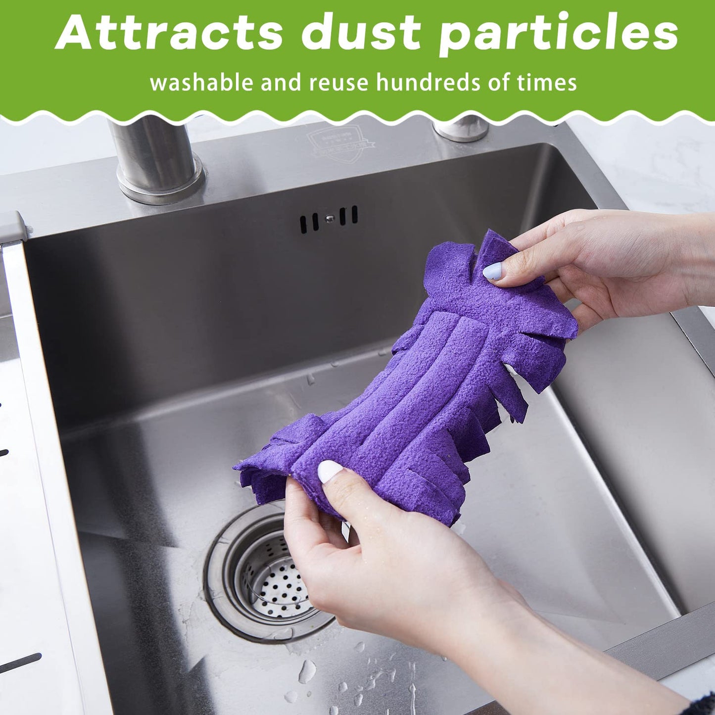 🌿 Reusable Duster Refills Set with Handle