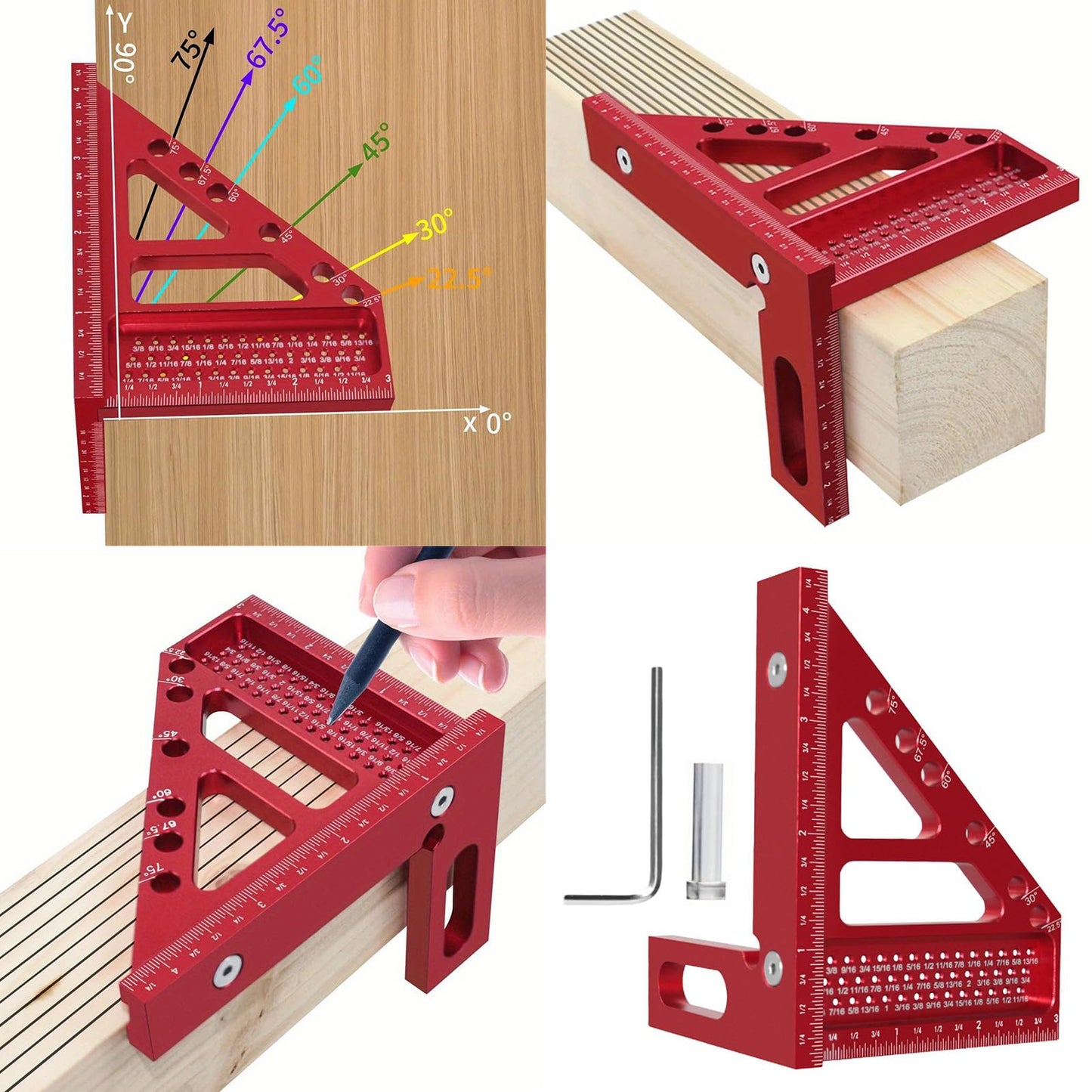 3D Multi-Purpose Carpenter's Triangle Square