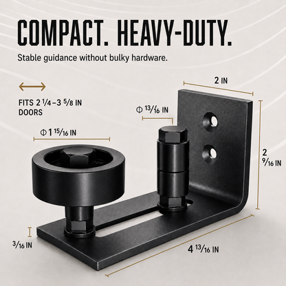 8-in-1 Adjustable Barn Door Floor Guide – Wall-Mount Stay Roller for Smooth, Stable Sliding