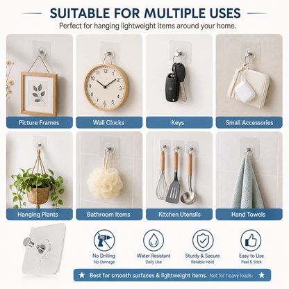 🔥 Limited-Time Deal — No-Drill Transparent Wall Hook✨