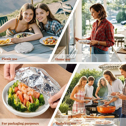 🔥🍲Reusable Aluminum Foil Food Cover – Keeps Meals Warm, Fresh & Protected