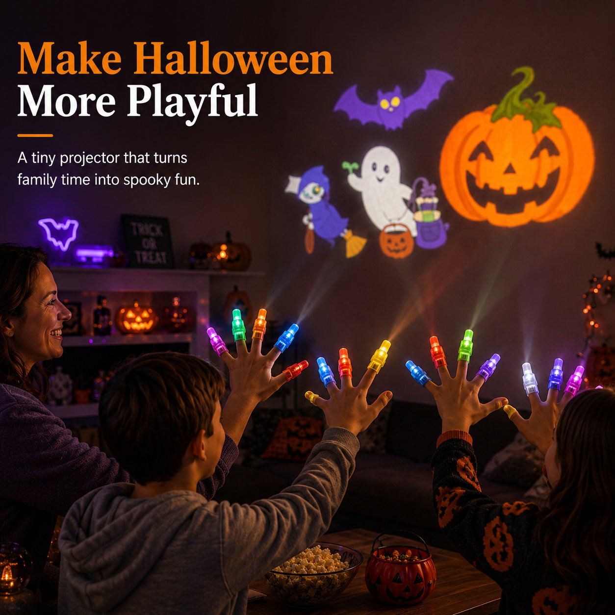 🎃 Halloween Finger Projector Lights – Mini Pattern Projector