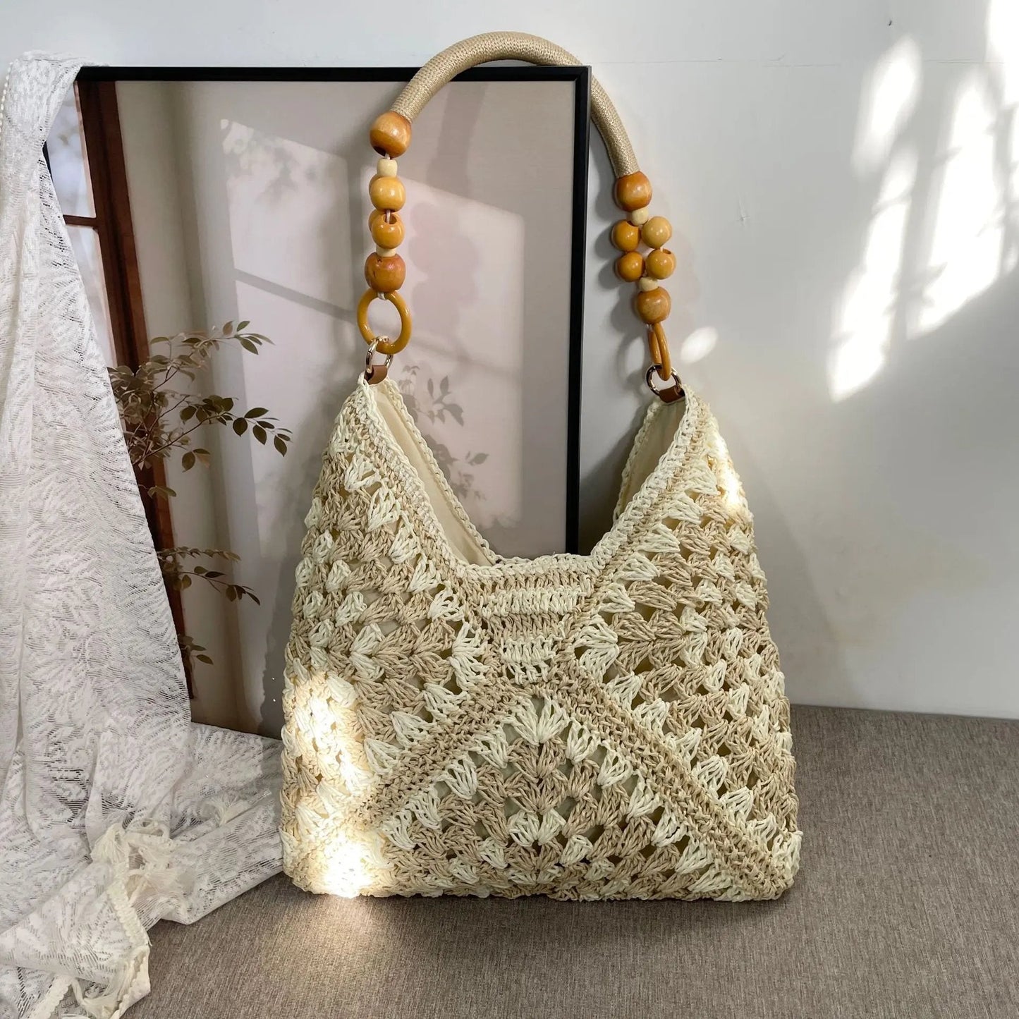 🧺Vintage Handwoven Tote Purse💖