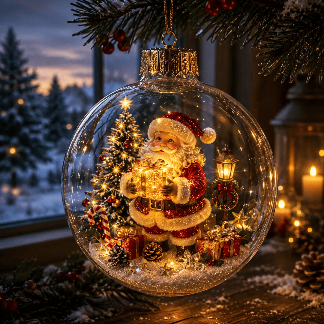 🔥Limited time 50% OFF -✨✨🎄 Glowing Christmas Story Ornament – Light-Up Mini Holiday Scene