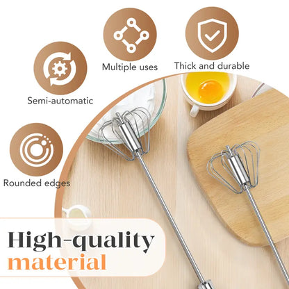 🔥 Hot Sale 50% OFF | 🥣 Stainless Steel Push Whisk | Effortless Mixing for Baking & Cooking