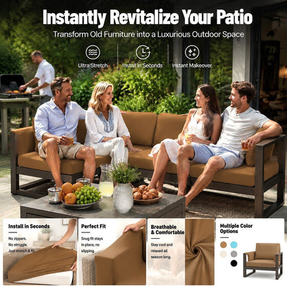 🪑 49% OFF Today | Stretch Sofa Cushion Covers Set ✨ Soft Fit Covers for 4 / 8 / 12 PCS