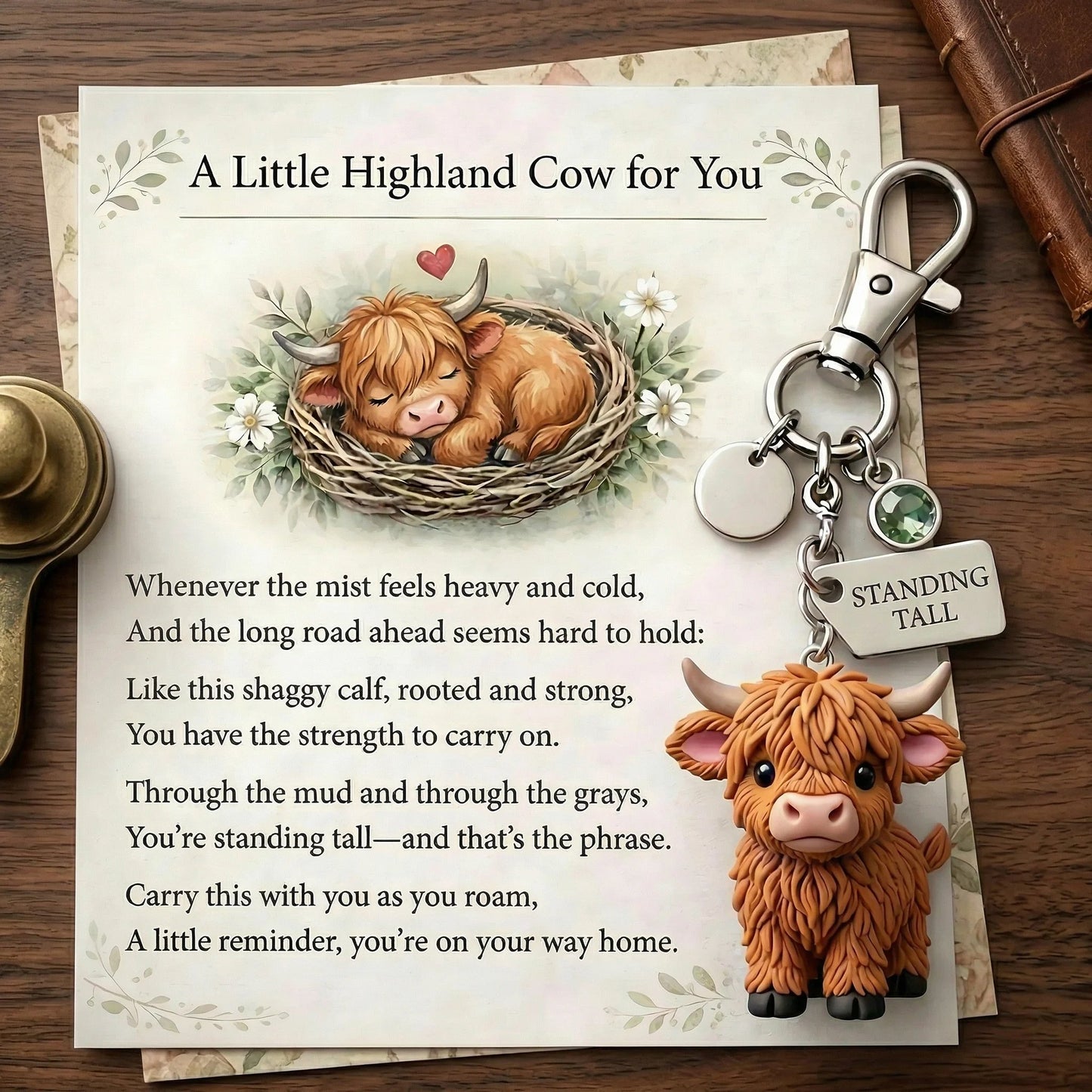 🔥 Hot Sale 49% OFF | Little Highland Cow Keychain 🐮 A Cute Daily Reminder of Strength & Courage