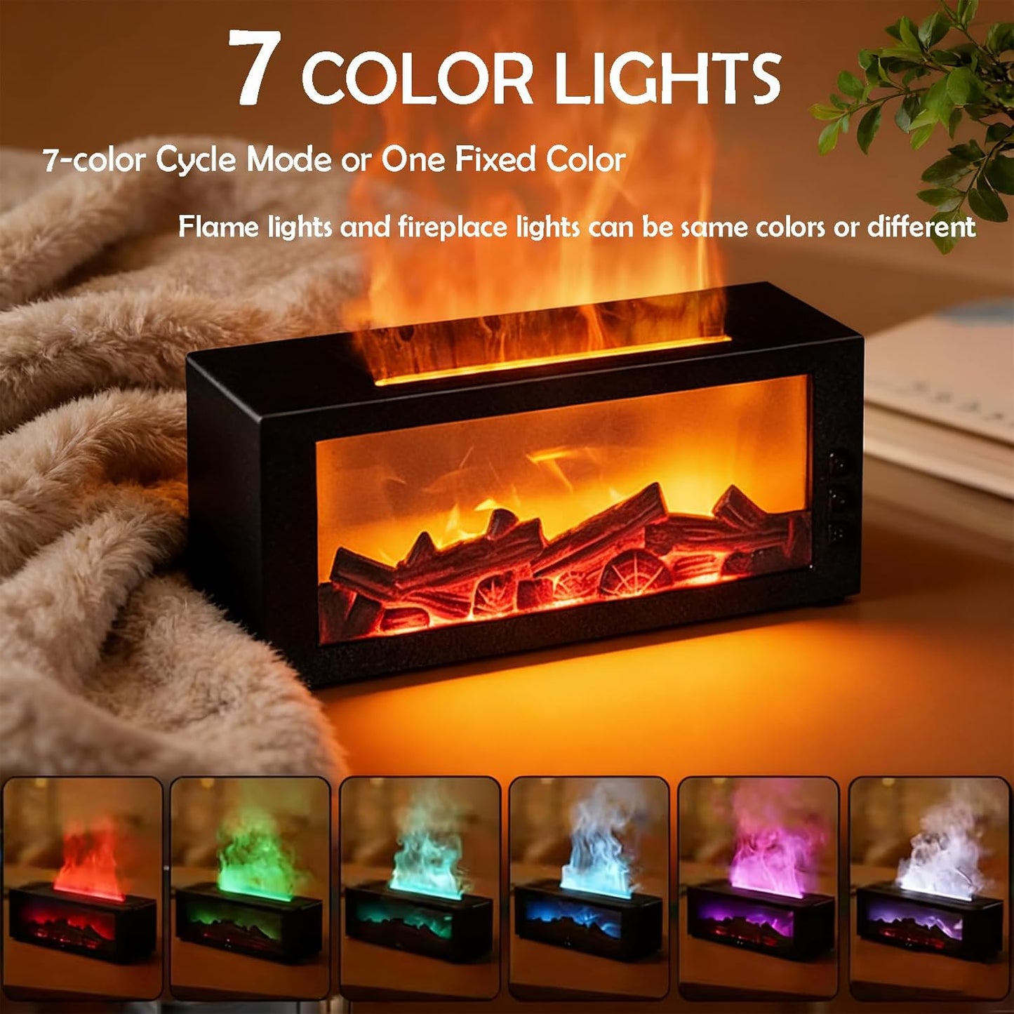 🔥Dance with Flames. Sleep in Serenity— Fireplace Flame Humidifier 🌙