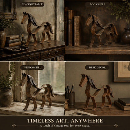 🐎 Spirit of the Horse – Vintage Metal Equestrian Sculpture✨