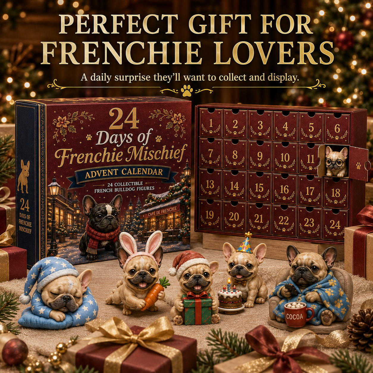 🔥Limited Stock 50% OFF - 🎄🐶 2026 French Bulldog Advent Calendar – 24 Days of Frenchie Mischief