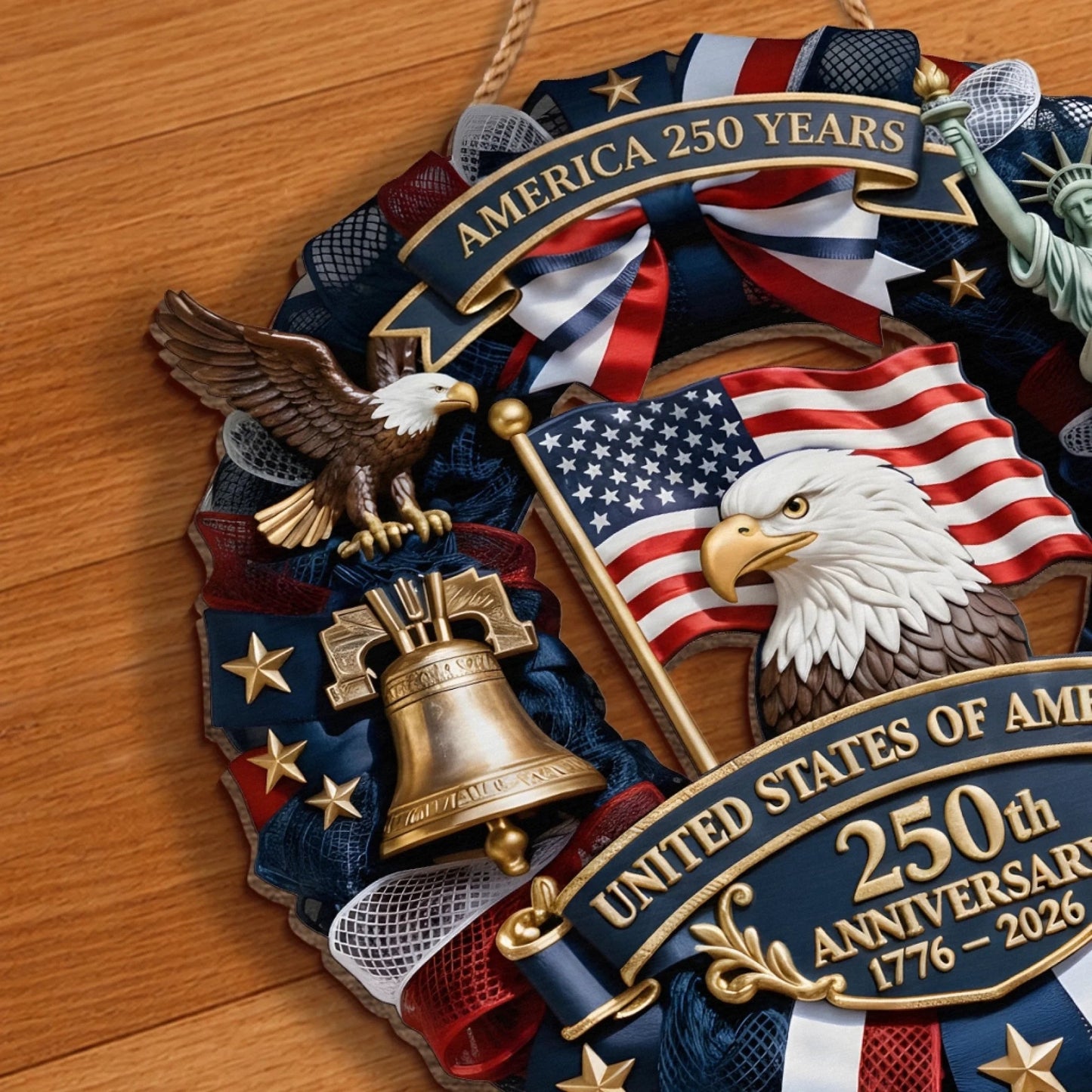 America 250th Anniversary Patriotic Door Sign