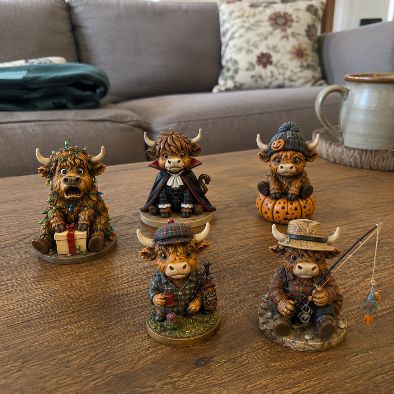 🎄 24 Days of Highland Cow Christmas Advent Calendar 2026 | 24 Unique 3D Cow Figures