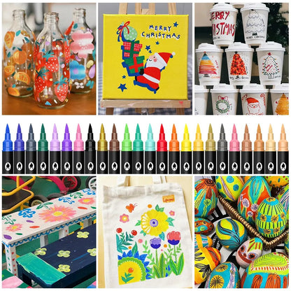 🔥 Hot Sale 50% OFF | 🎨 Dual Tip Acrylic Paint Markers | Vibrant Colors for DIY, Art & Crafts