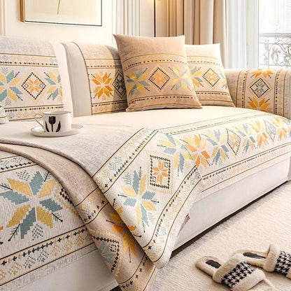 🌸 Non-Slip Bohemian Chenille Sofa Cushion Cover – Soft, boho pattern & machine washable – Non-slip backing, fits most sofas – perfect for cozy home decor or pet-friendly spaces 🐾