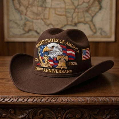 ⚡️Last Day 50% OFF - 250 Years Later — Still Standing Patriotic Cowboy Hat