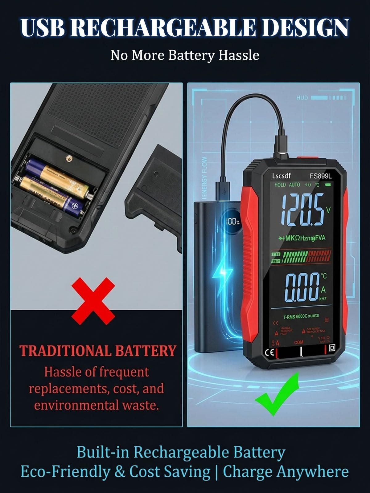 🔥 Hot Sale 50% OFF | 🧰 USB Rechargeable Digital Multimeter | Smart Electrical Testing Made Easy