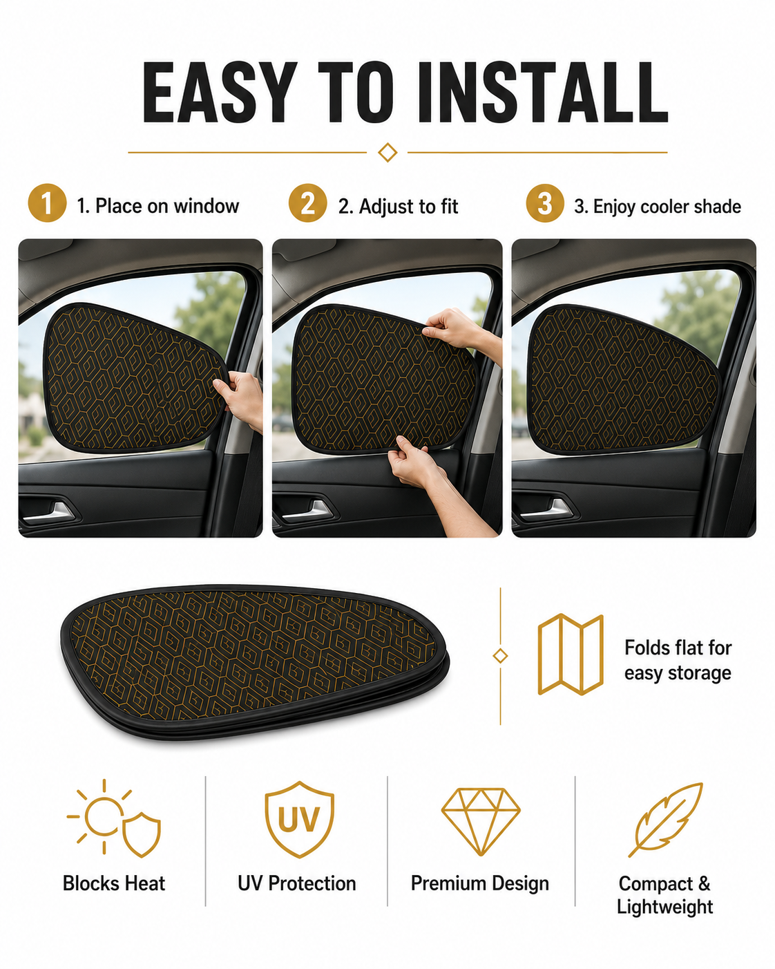 🚗 Premium Car Side Window Sunshade – UV Blocking Privacy Cover